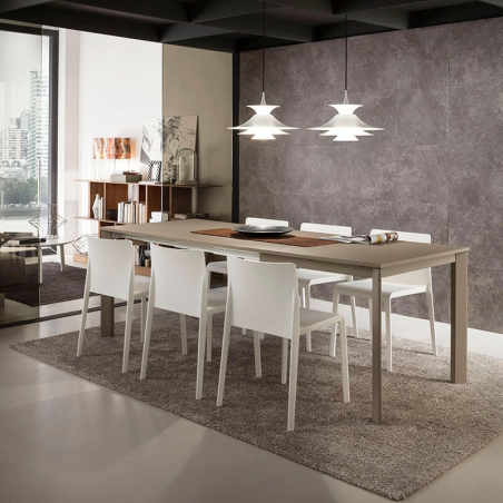 Table carrée extensible italienne marron en fénix  - Mario Super Quadrato