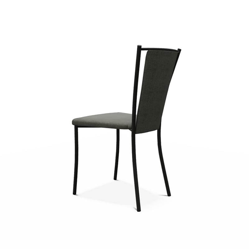 Chaise en tissu grise et noire de style contemporain fabriquée en Belgique - Reina