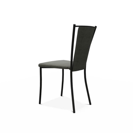 Chaise en tissu grise et noire de style contemporain fabriquée en Belgique - Reina