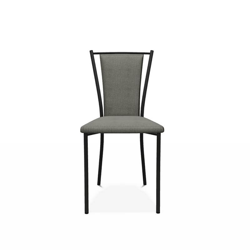 Chaise en tissu coloris gris de style contemporain fabriquée en Belgique - Reina