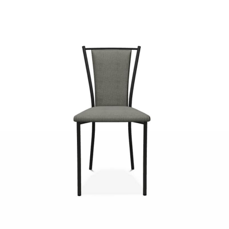 Chaise en tissu coloris gris de style contemporain fabriquée en Belgique - Reina