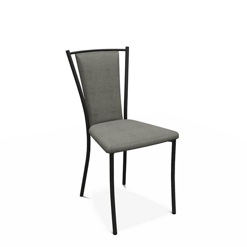 Chaise en tissu grise de style contemporain fabriquée en Belgique - Reina