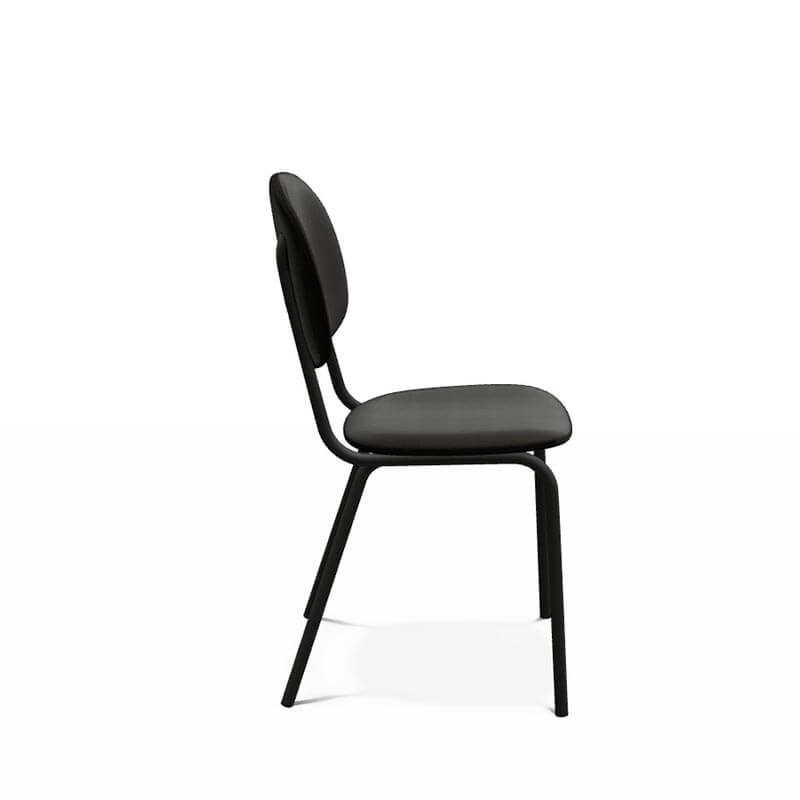 Chaise contemporaine en métal et en tissu noire fabriquée en Belgique - STR5