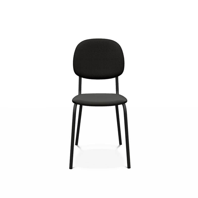 Chaise contemporaine en métal et en tissu coloris noir fabriquée en Belgique - STR5