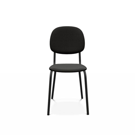 Chaise contemporaine en métal et en tissu coloris noir fabriquée en Belgique - STR5