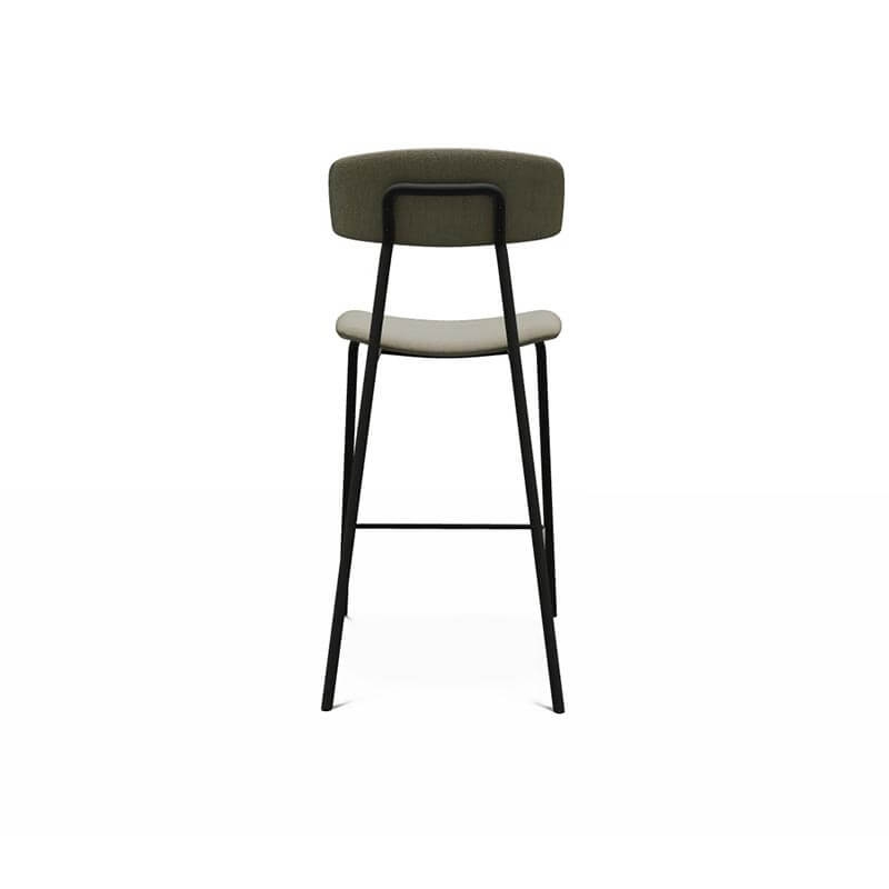 Tabouret snack de style rétro gris en tissu fabriqué en Belgique - BarLazio