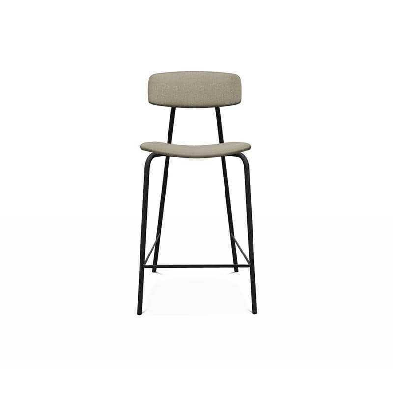 Tabouret snack de style vintage en tissu fabriqué en Belgique de couleur grise - BarLazio