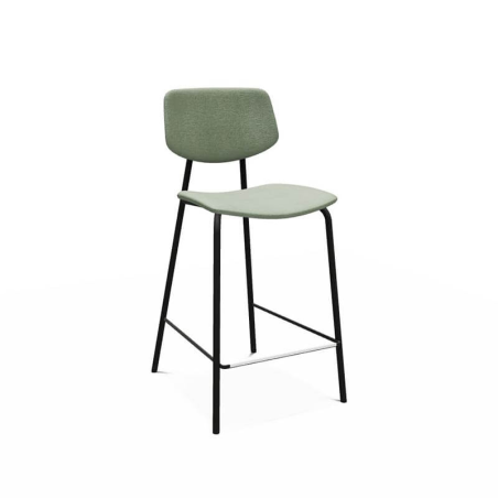 Tabouret snack en tissu de style rétro coloris vert céladon - Lago-Bar