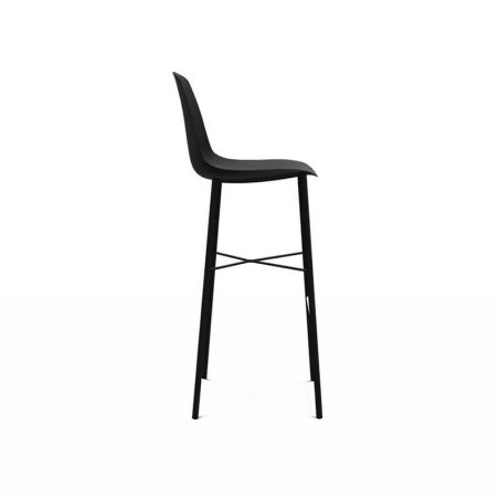 Tabouret bar moderne en polypropylène et métal noir - BarCloë