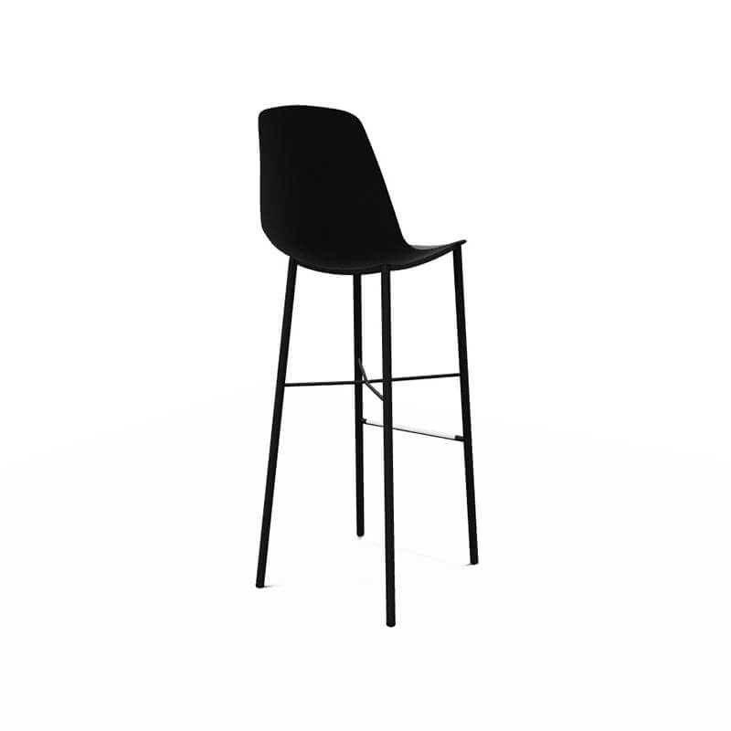 Tabouret bar moderne en polypropylène et métal coloris noir - BarCloë