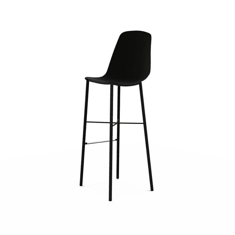 Tabouret bar de style moderne noir en polypropylène et métal - BarCloë