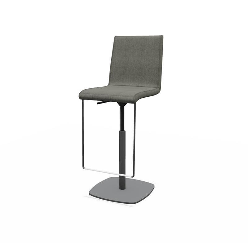 Tabouret haut coloris gris réglable et pivotant en tissu fabriqué en Belgique - BarSherpa