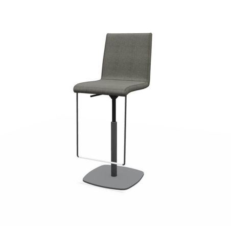 Tabouret haut coloris gris réglable et pivotant en tissu fabriqué en Belgique - BarSherpa
