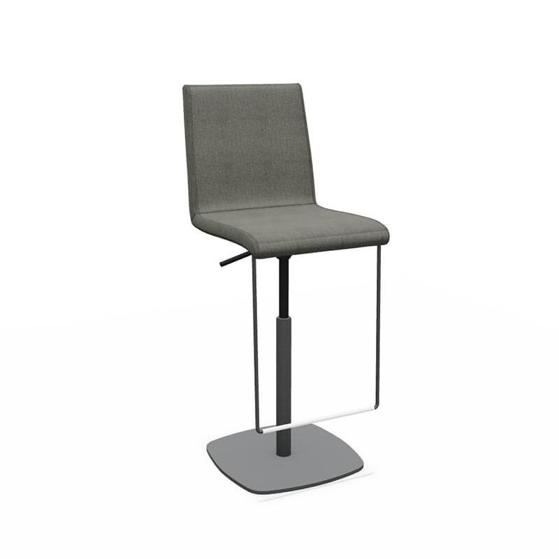 Tabouret haut réglable et pivotant en tissu gris fabriqué en Belgique - BarSherpa