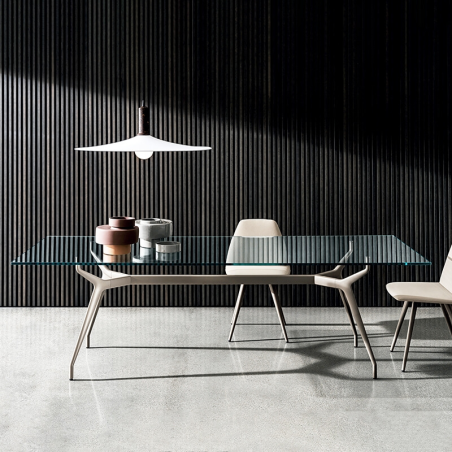 Table design italien rectangulaire en verre - Arkos Sovet®