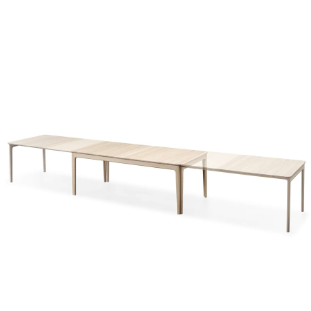 Table scandinave extensible en bois de chêne massif blanchi de fabrication danoise - SM26-27