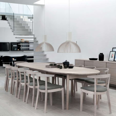 Table ovale extensible en bois massif fabriquée au Danemark - SM78