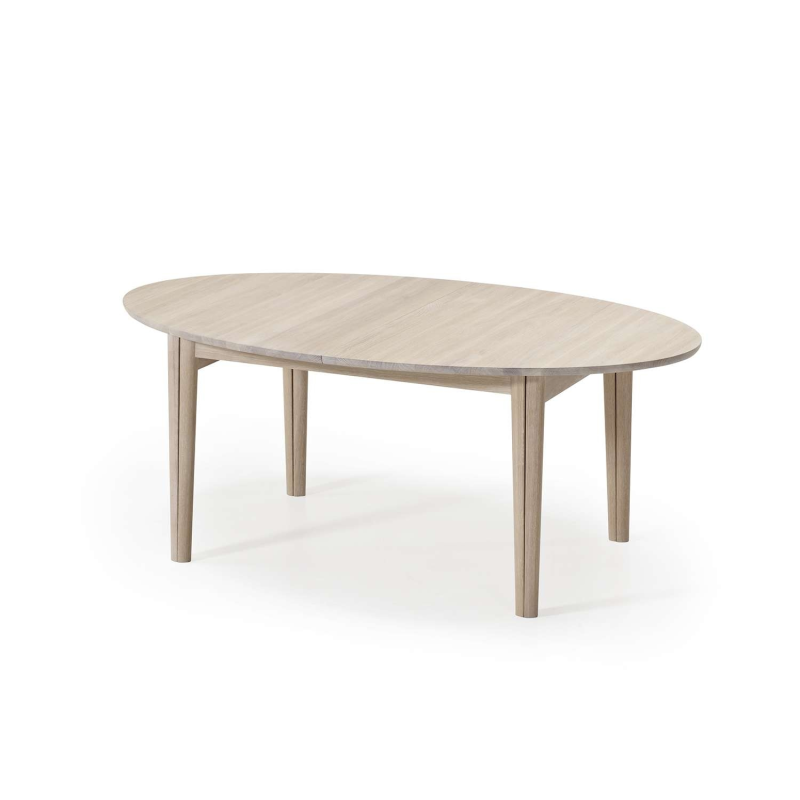 Table scandinave ovale extensible en bois massif fabriquée au Danemark - SM78