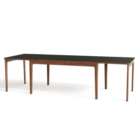 Table extensible en noyer naturel et stratifié noir - SM26-27