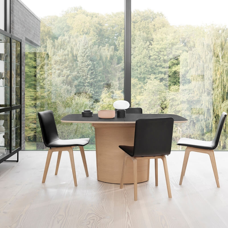 Table extensible en stratifié noir fabriquée au Danemark - SM116-SM117