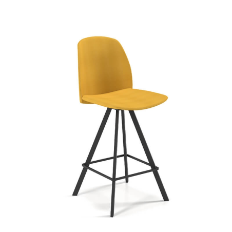 Tabouret snack moderne en tissu jaune - BarFiona