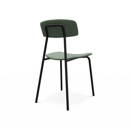 Chaise rétro en tissu vert - Lazio 
