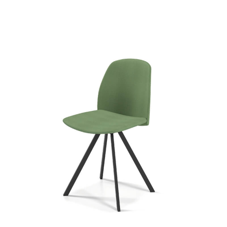 Chaise verte moderne pivotante en tissu - Figaro