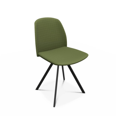 Chaise moderne pivotante en tissu vert - Figaro