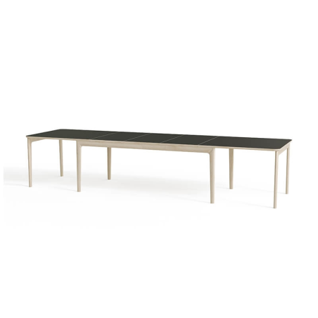 Table extensible en chêne blanchi et stratifié noir - SM26-27