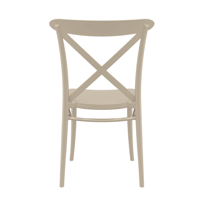 Chaise empilable plastique taupe - Cross