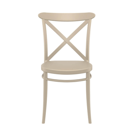 Chaise en polypropylène taupe - Cross