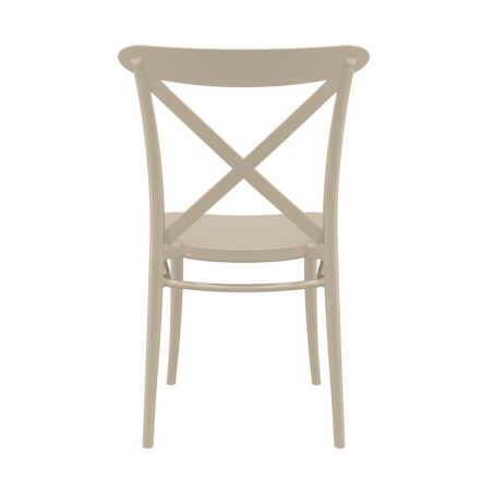 Chaise style bistrot en plastique couleur taupe - Cross
