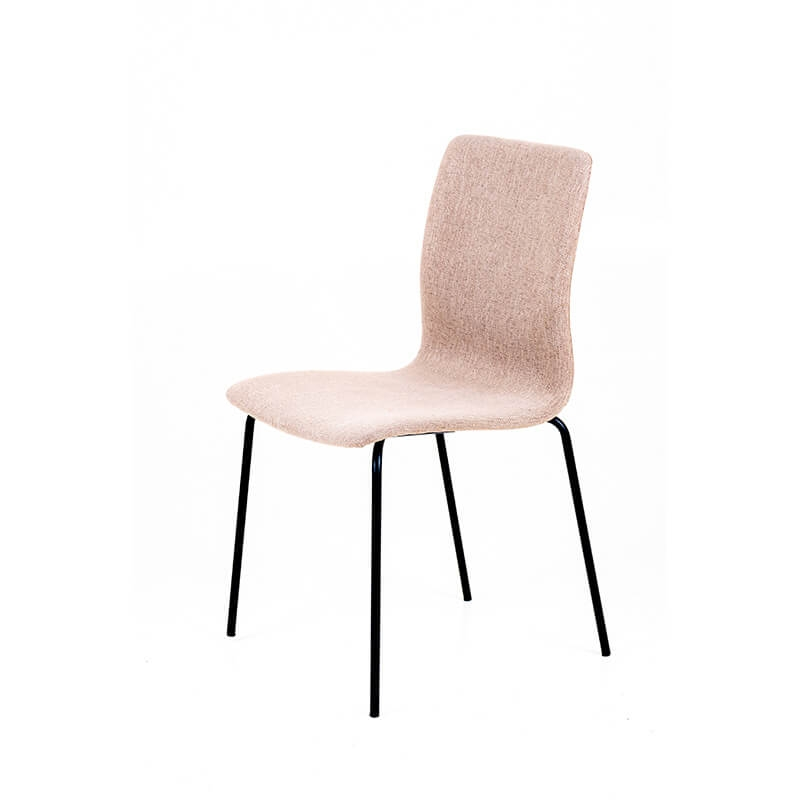 Chaise en tissu et pieds noirs en métal droits - Amelie