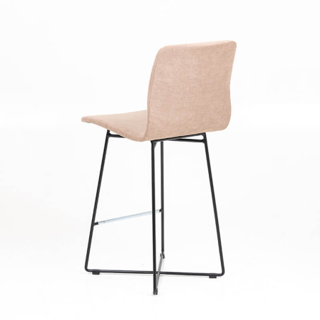 Amelie - Tabouret snack en tissu et pieds métal croisé