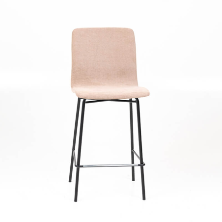 Tabouret écru contemporain en tissu - BarAmelie