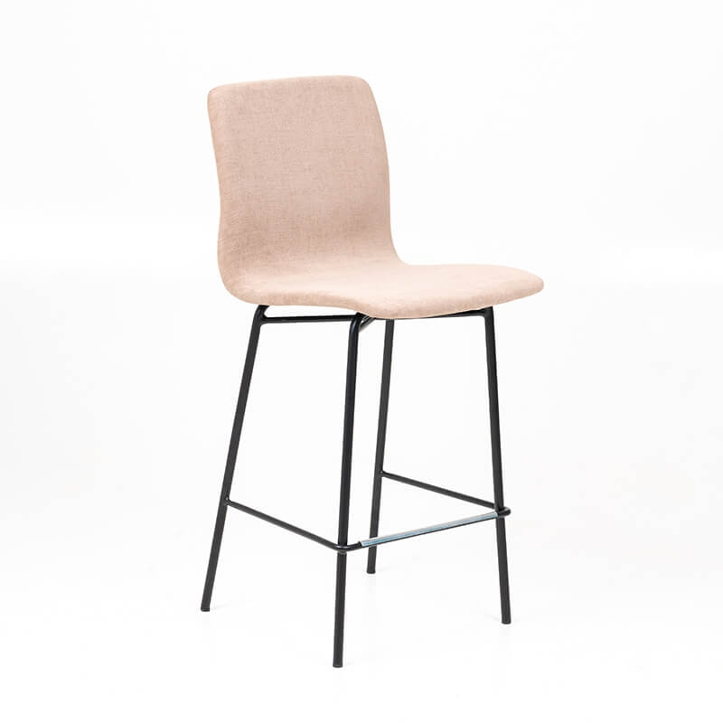 Tabouret snack contemporain en tissu écru - BarAmelie