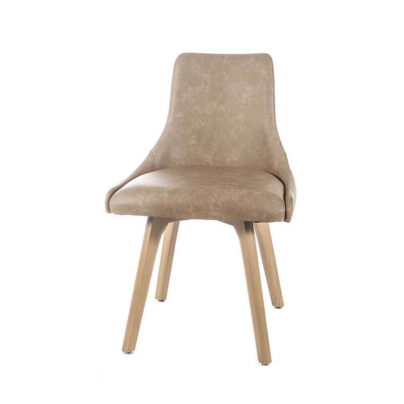 Chaise beige matelassée en synthétique - Lars line
