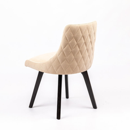 Chaise en tissu matelassé diamant et en hêtre wengé - Lars diamant