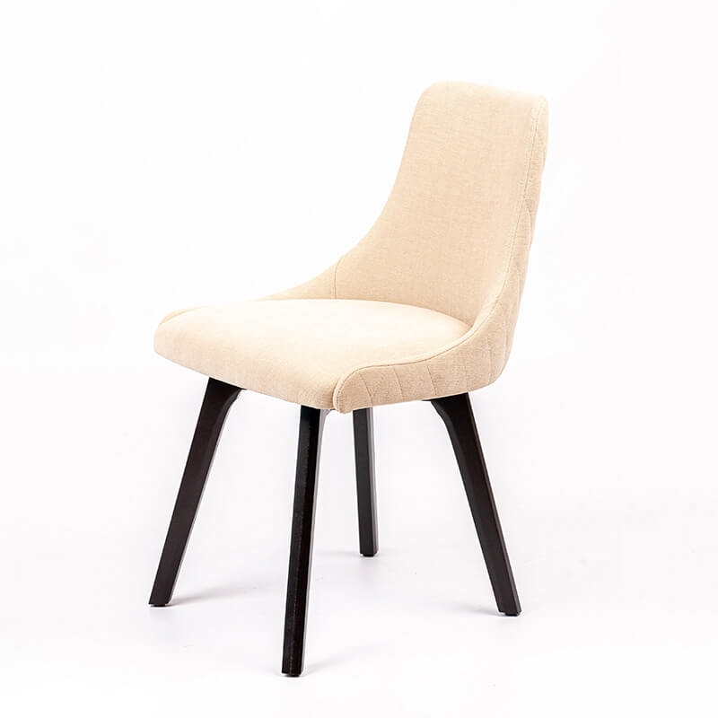 Chaise en tissu matelassé diamant et en hêtre wengé  - Lars diamant