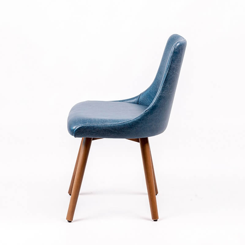 Chaise confortable en synthétique et pieds en hêtre et noyer massif - Lars