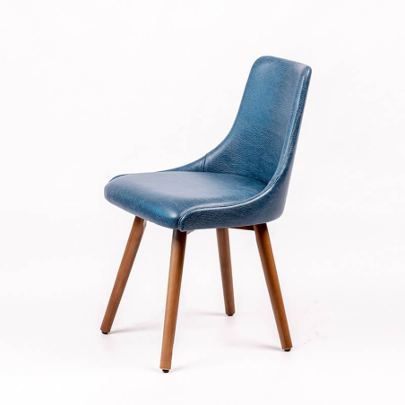 Chaise confortable bleu en synthétique - Lars