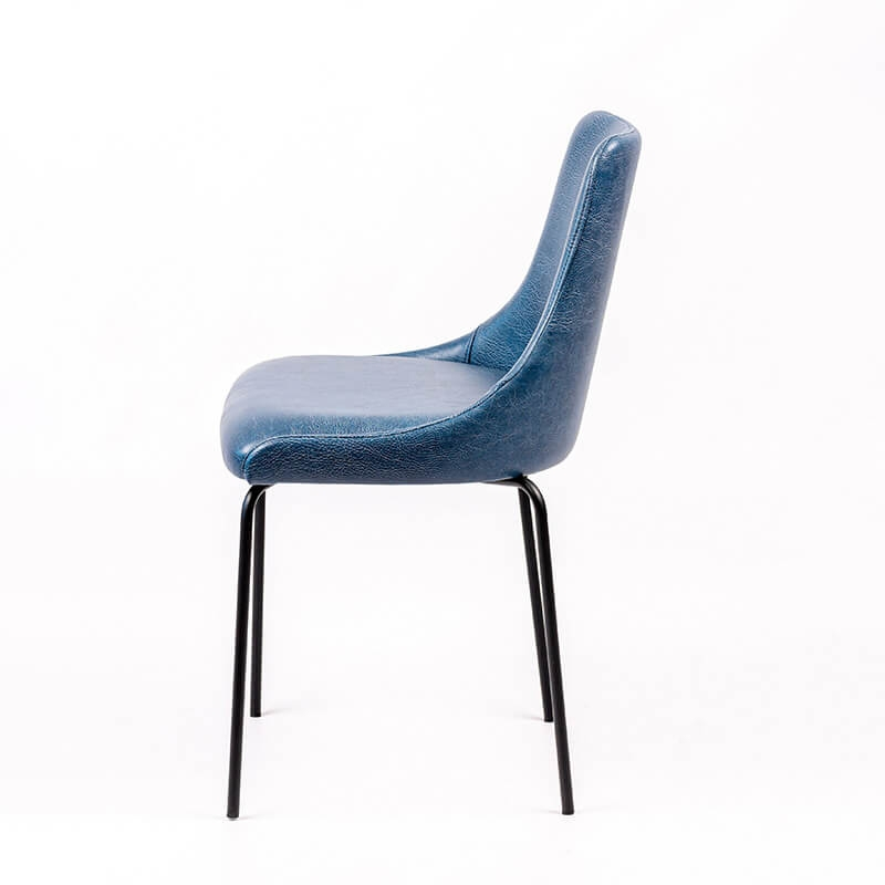 Chaise confortable bleue avec pieds en métal - Lars