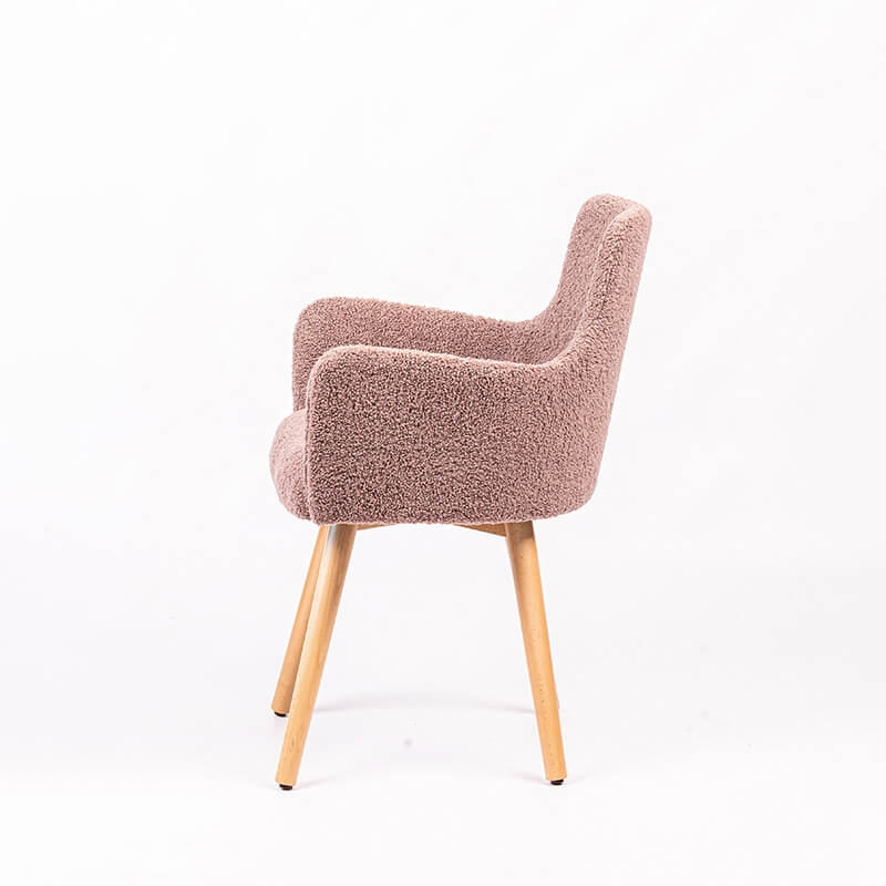 Fauteuil cocooning en tissu et pieds bois - Anders