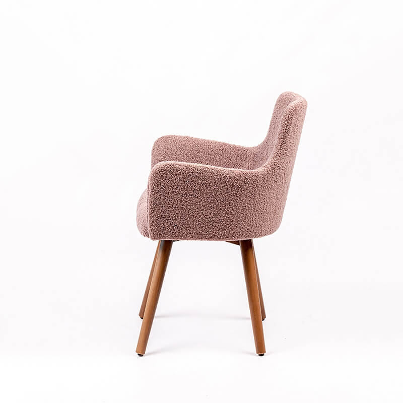 Fauteuil cocooning en tissu et pieds bois - Anders