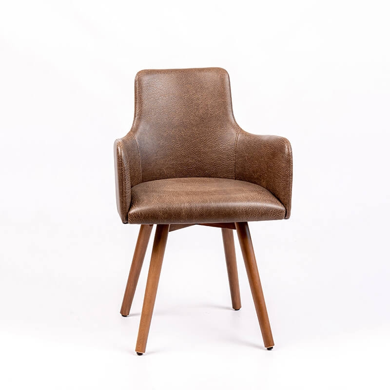 Fauteuil rembourré style industriel avec pieds bois - Anders