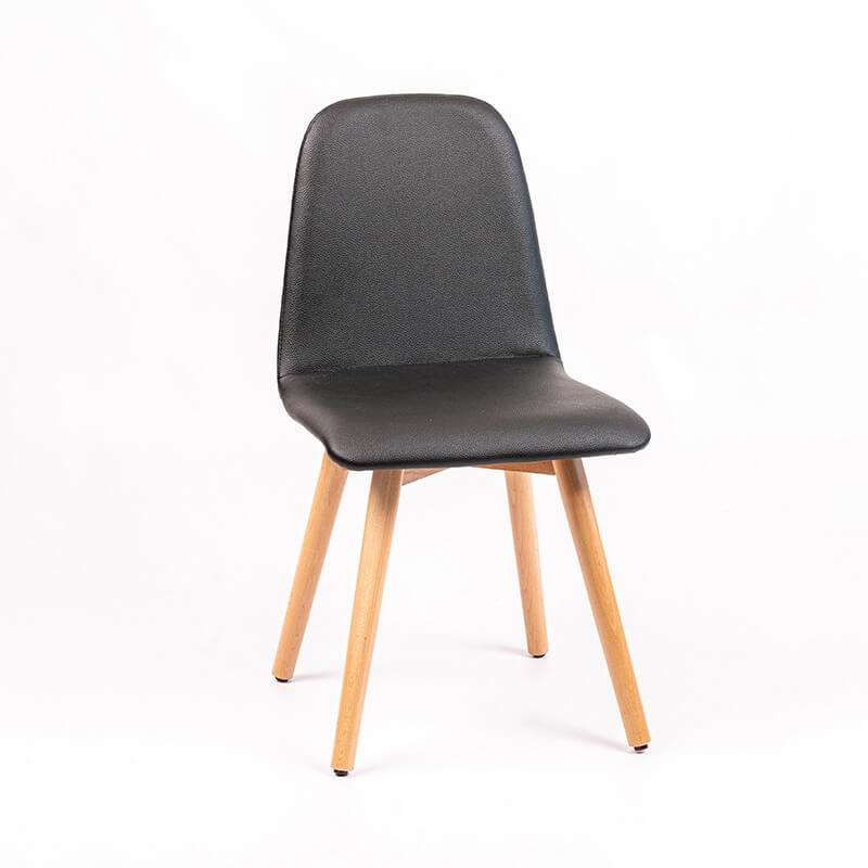 Chaise rembourrée avec pieds coniques en bois - Pandora