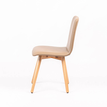 Chaise moderne en synthétique et pieds en hêtre - Plaza