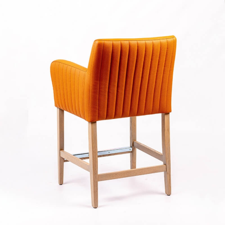 Tabouret snack orange avec dos matelassé en synthétique - BarMoritz line