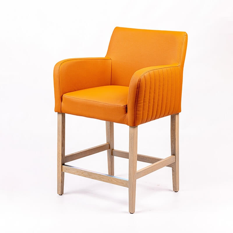 Tabouret snack avec dos matelassé en synthétique orange - BarMoritz line