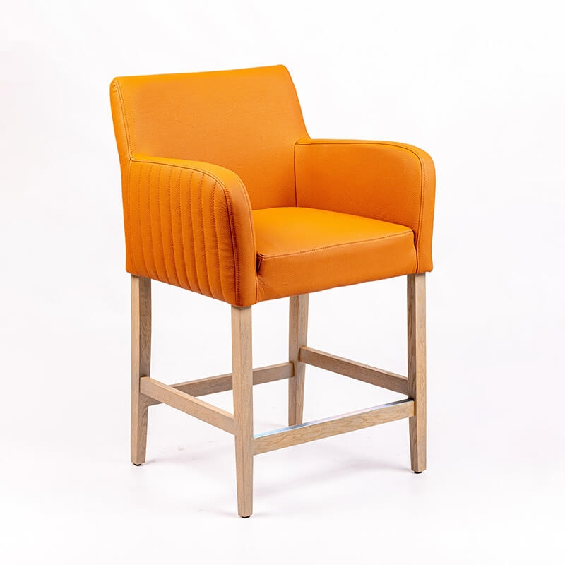 Tabouret orange snack avec dos matelassé en synthétique - BarMoritz line
